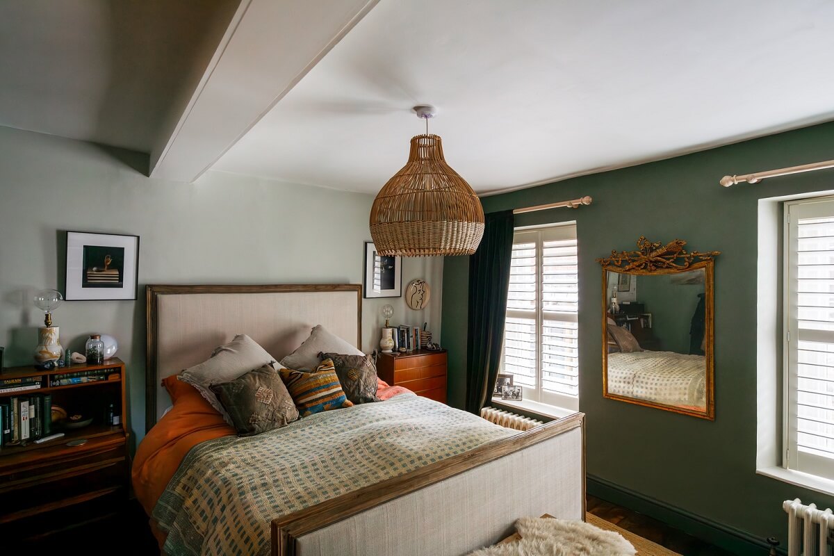 A Charming English Cottage Filled with Historic Character 12 bedroom with green wall