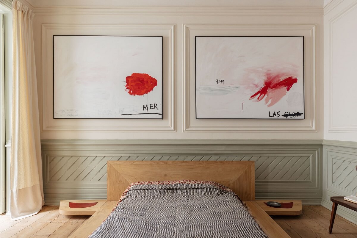 The Gallery Home: A Custom-Built Design Apartment in Portugal 10 bedroom with large art