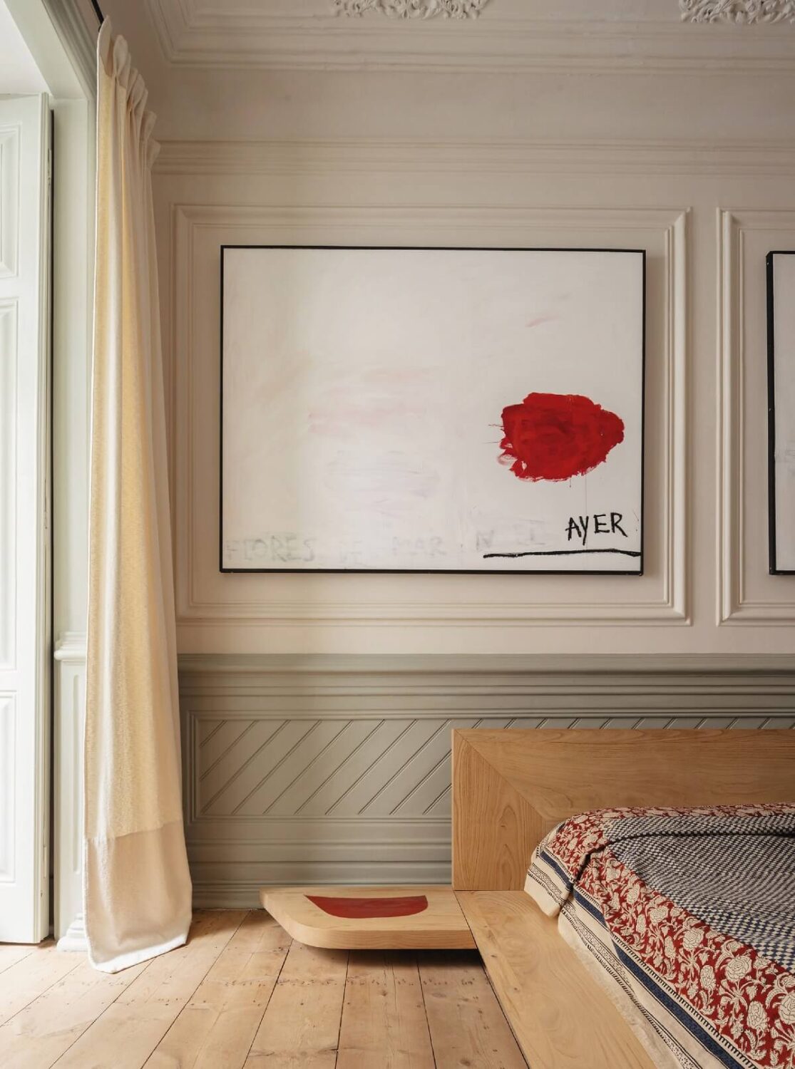 The Gallery Home: A Custom-Built Design Apartment in Portugal 11 bedroom with low wooden platform bed