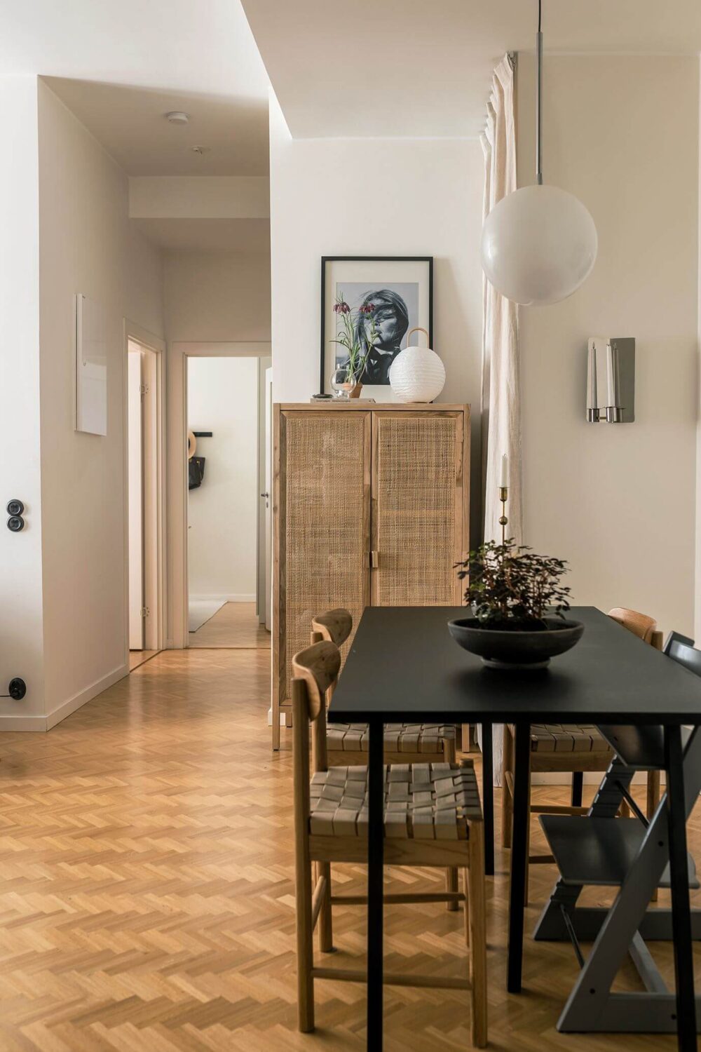 A Serene Modern Home in a Former Factory Building 6 black dining table