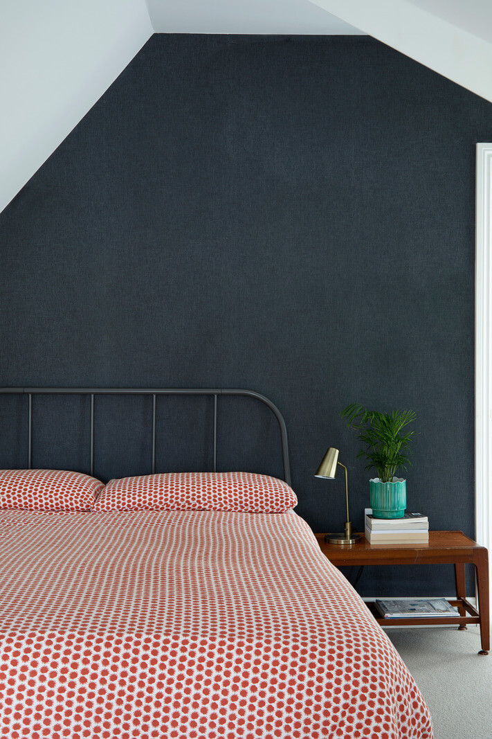 A Colorful London Family Home Renovated by Fraher & Finlay 29 blue and pink bedroom