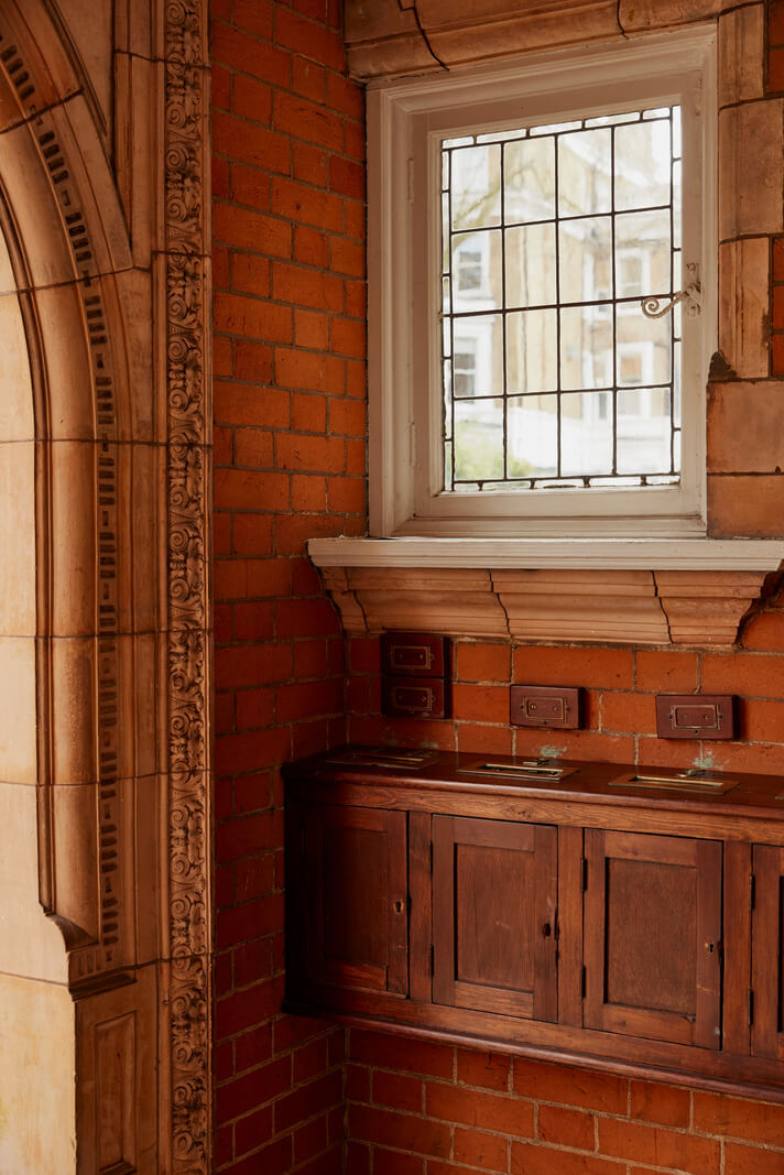 Modern Interiors in an Architectural 19th Century Building 20 communal entrance with period detals