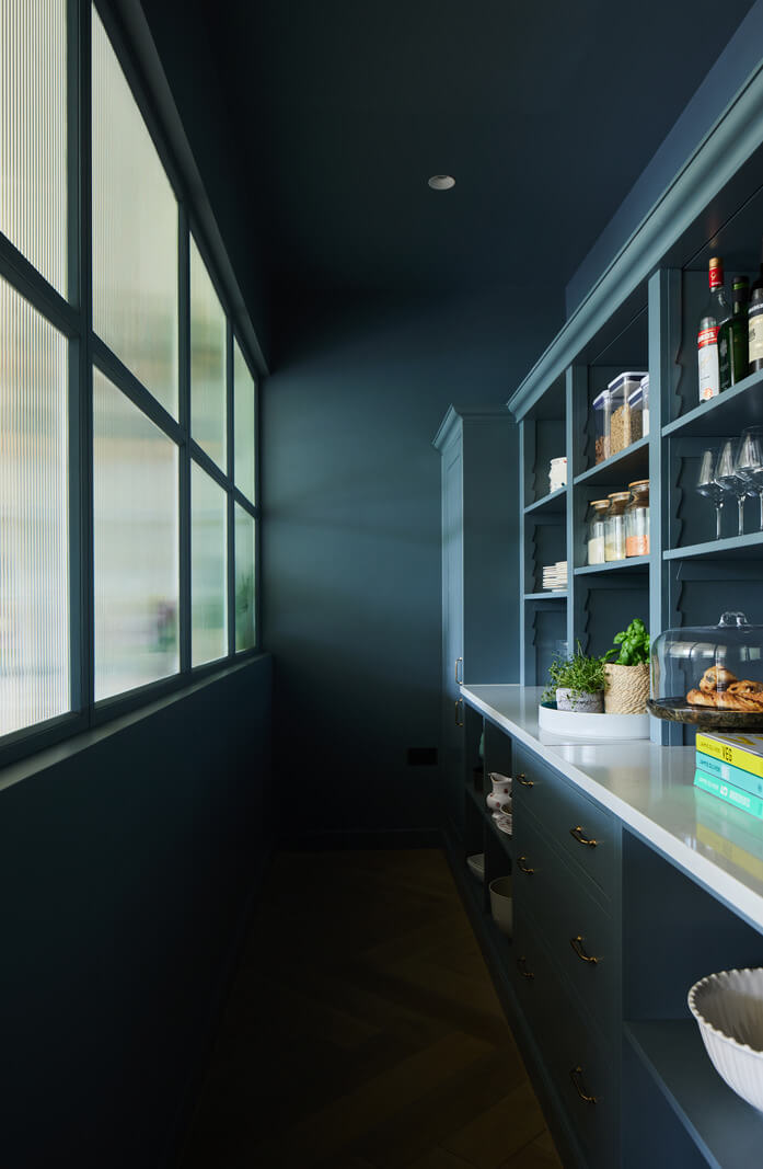Best of 2024: Kitchens 37 dark blue pantry