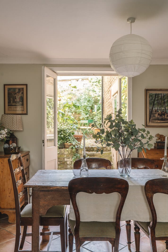 A Warm Muted Color Palette in a Victorian House 16 dining room antique furniture
