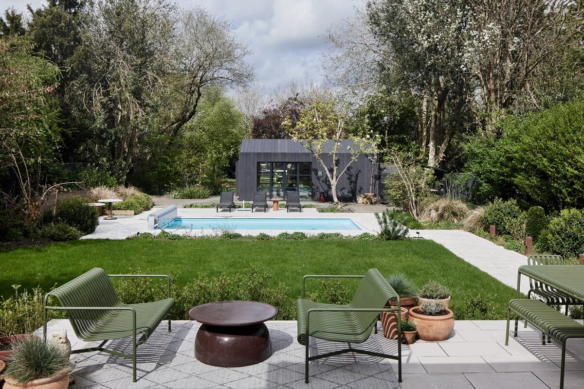Historic Features and Modern Design in an English Regency Villa 22 garden with swimming pool and home gym
