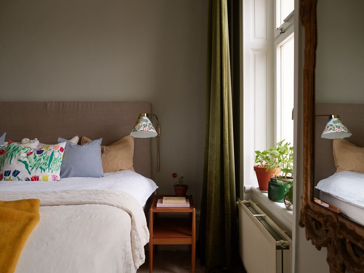A Green Kitchen in a Gray Family Apartment 27 gray bedroom