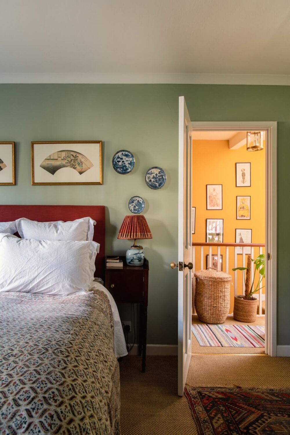 A Colorful Neo-Georgian House in London 14 green bedroom
