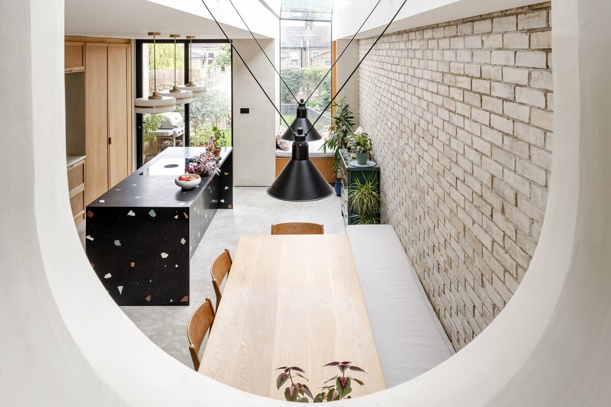 A Light London Family House with a Modern Extension 5 indoor window kitchen view