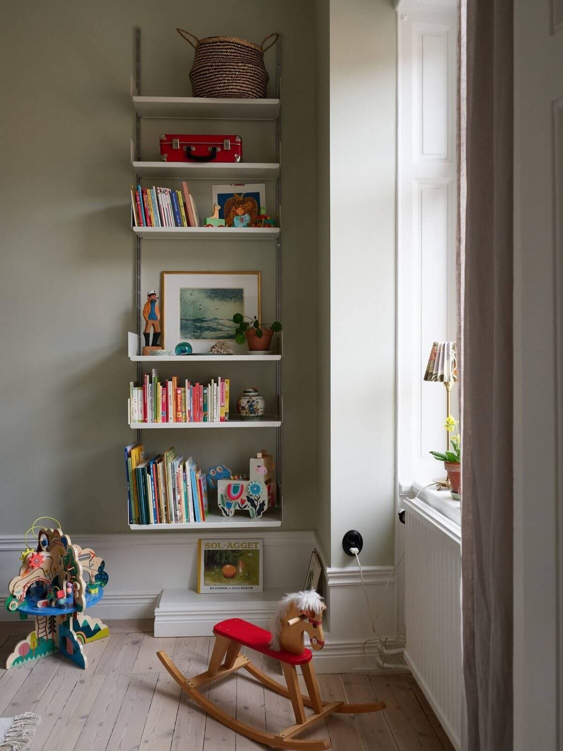 A Green Kitchen in a Gray Family Apartment 20 kids bedroom bookshelves