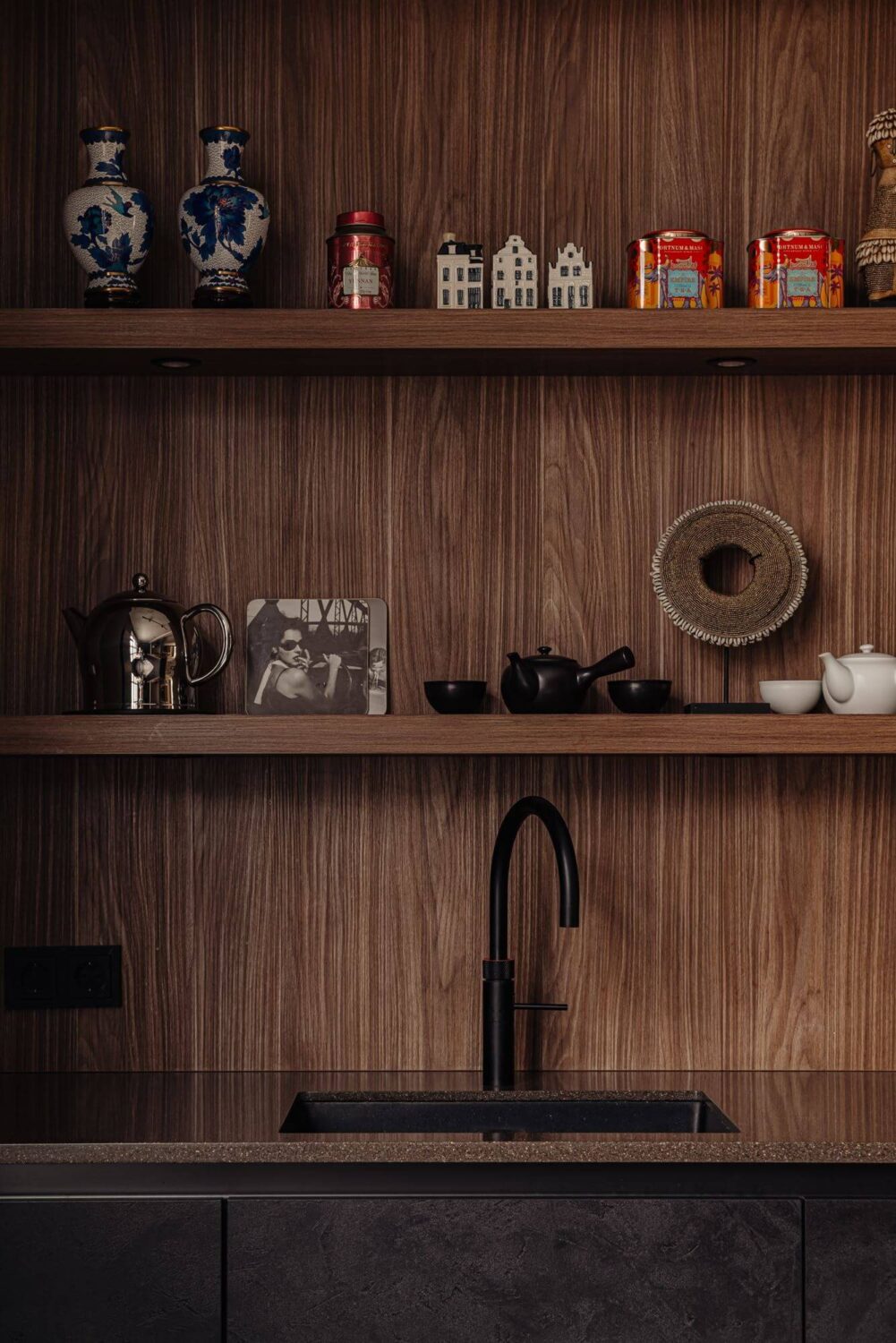 A Modern Garage Conversion in The Netherlands 10 kitchen shelves