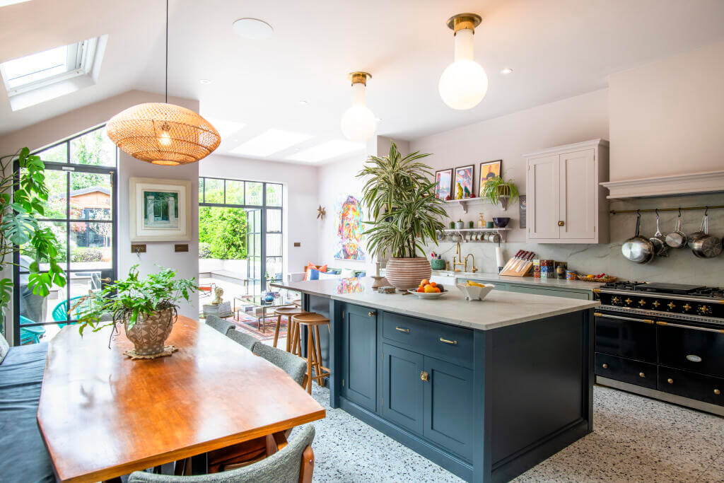 A Victorian House where the Kitchen is the Heart of the Home 1 kitchen with island and dining table with bench