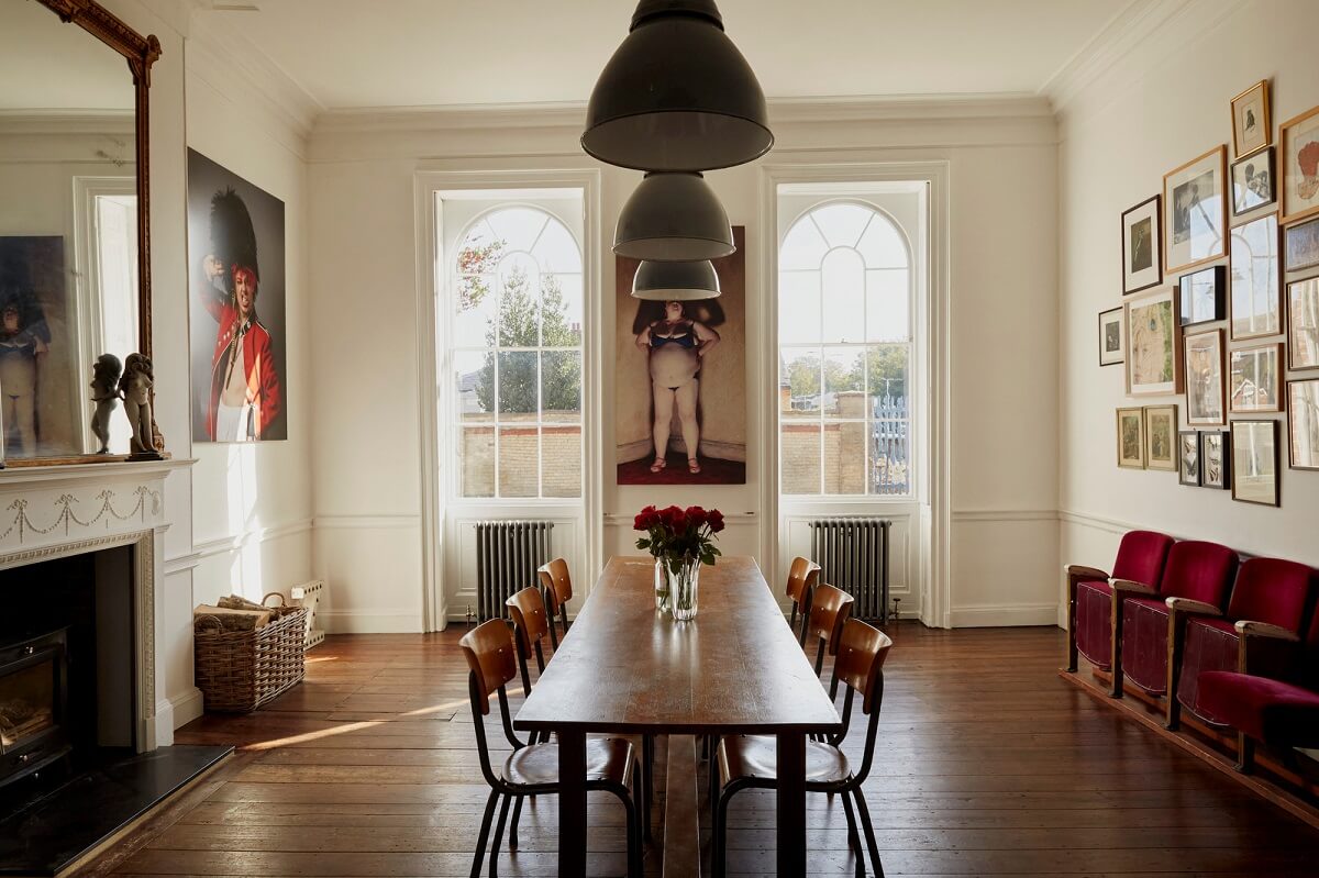A Georgian House in England with a Ballroom 9 large dining room with cinema chairs
