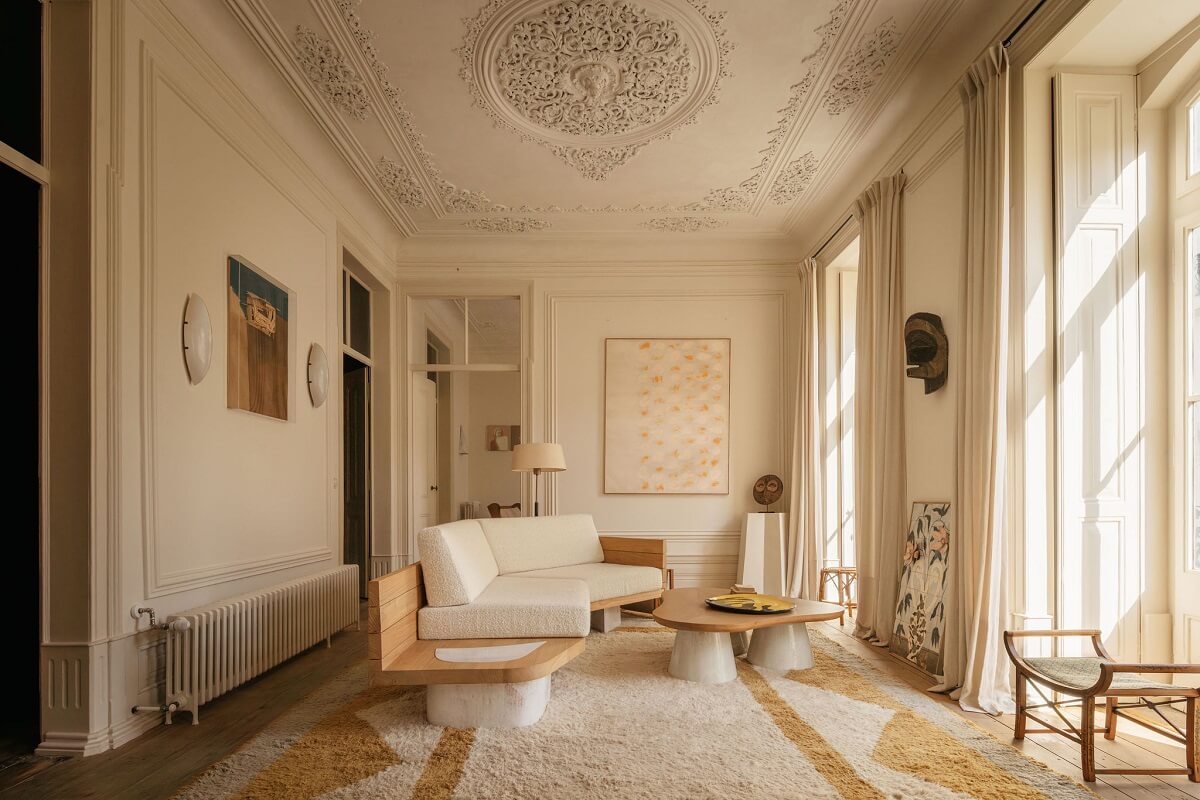 The Gallery Home: A Custom-Built Design Apartment in Portugal 1 light design living room with period features