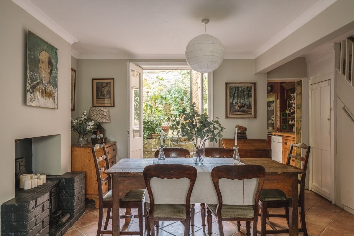 A Warm Muted Color Palette in a Victorian House 19 light gray dining room