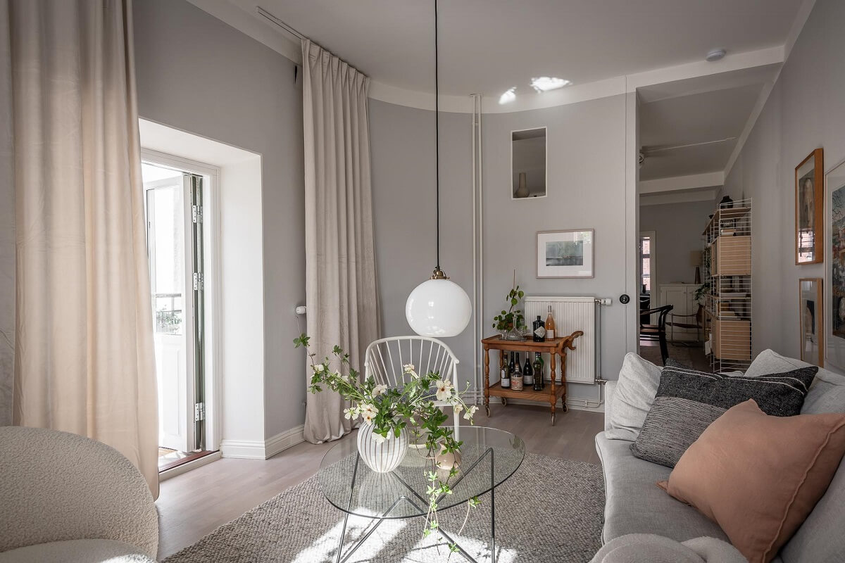 A Stylish Light Gray Swedish Apartment 4 light gray living room