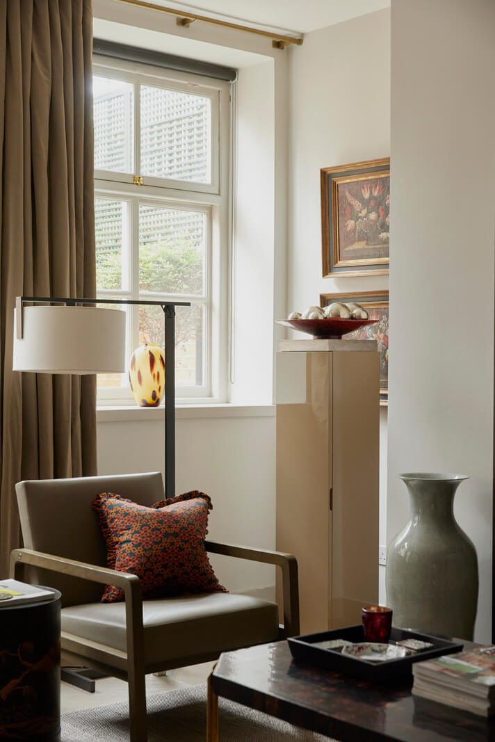 Modern Interiors in an Architectural 19th Century Building 4 modern living room with muted colors