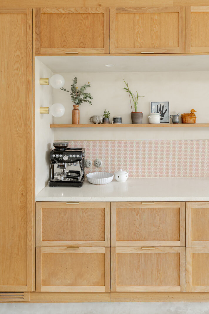 A Light London Family House with a Modern Extension 9 oak kitchen cabinets