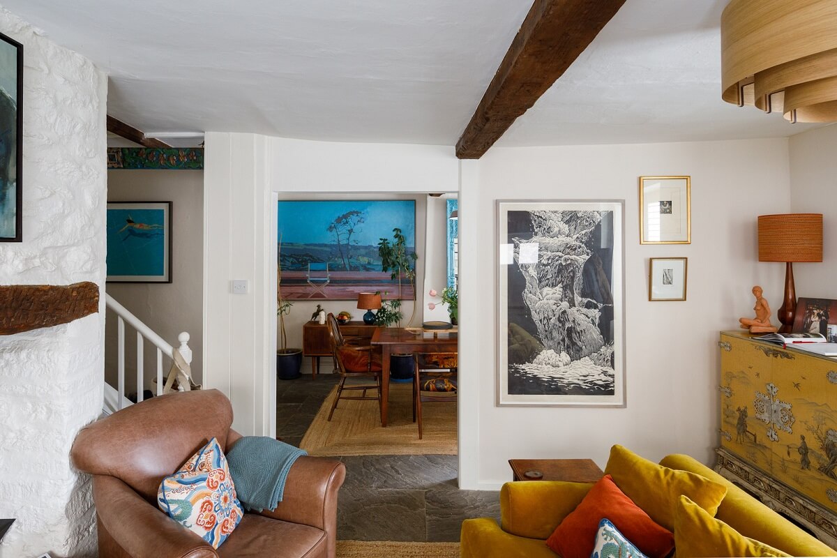 A Charming English Cottage Filled with Historic Character 5 open plan cottage living space
