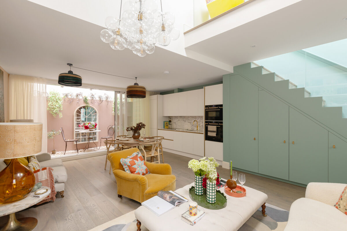 A Light London Maisonette in a Former Artist's Studio 6 open plan living space kitchen