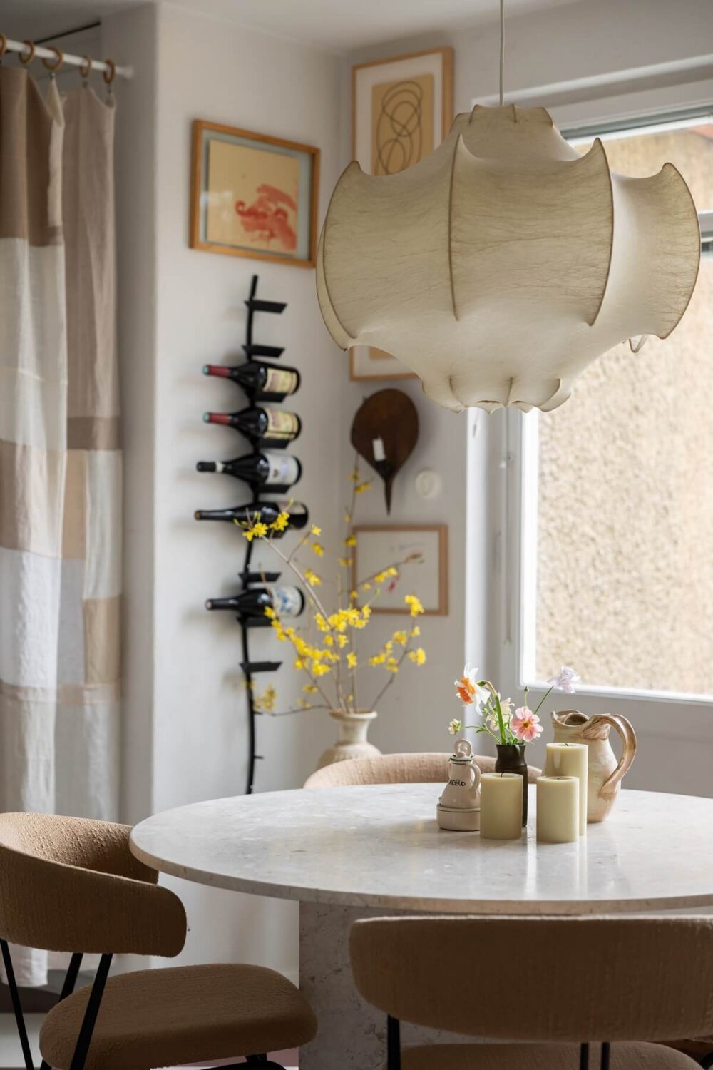A Swedish Family House with Wall Murals and Art 9 round dining table
