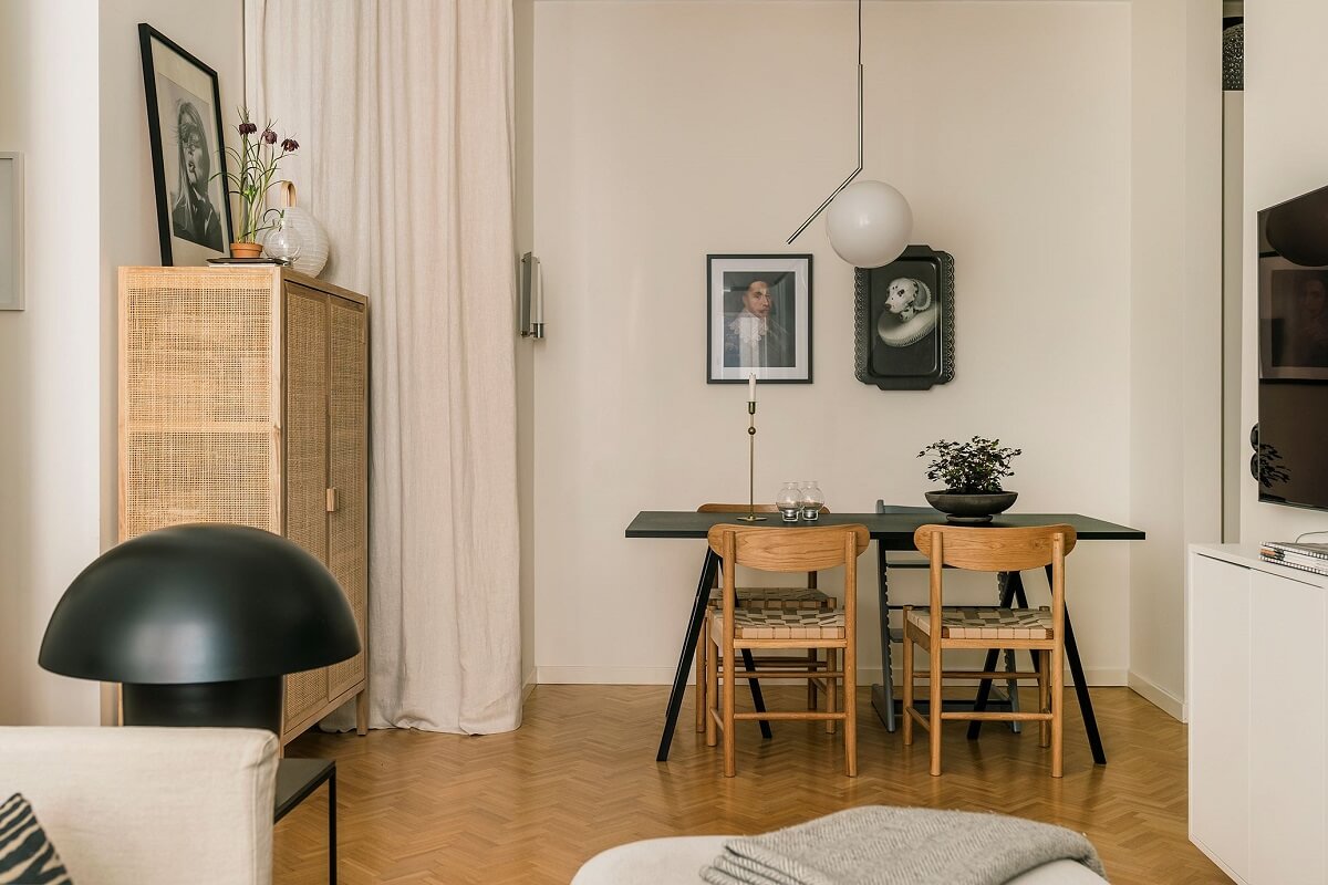 A Serene Modern Home in a Former Factory Building 4 serene living room with dining table