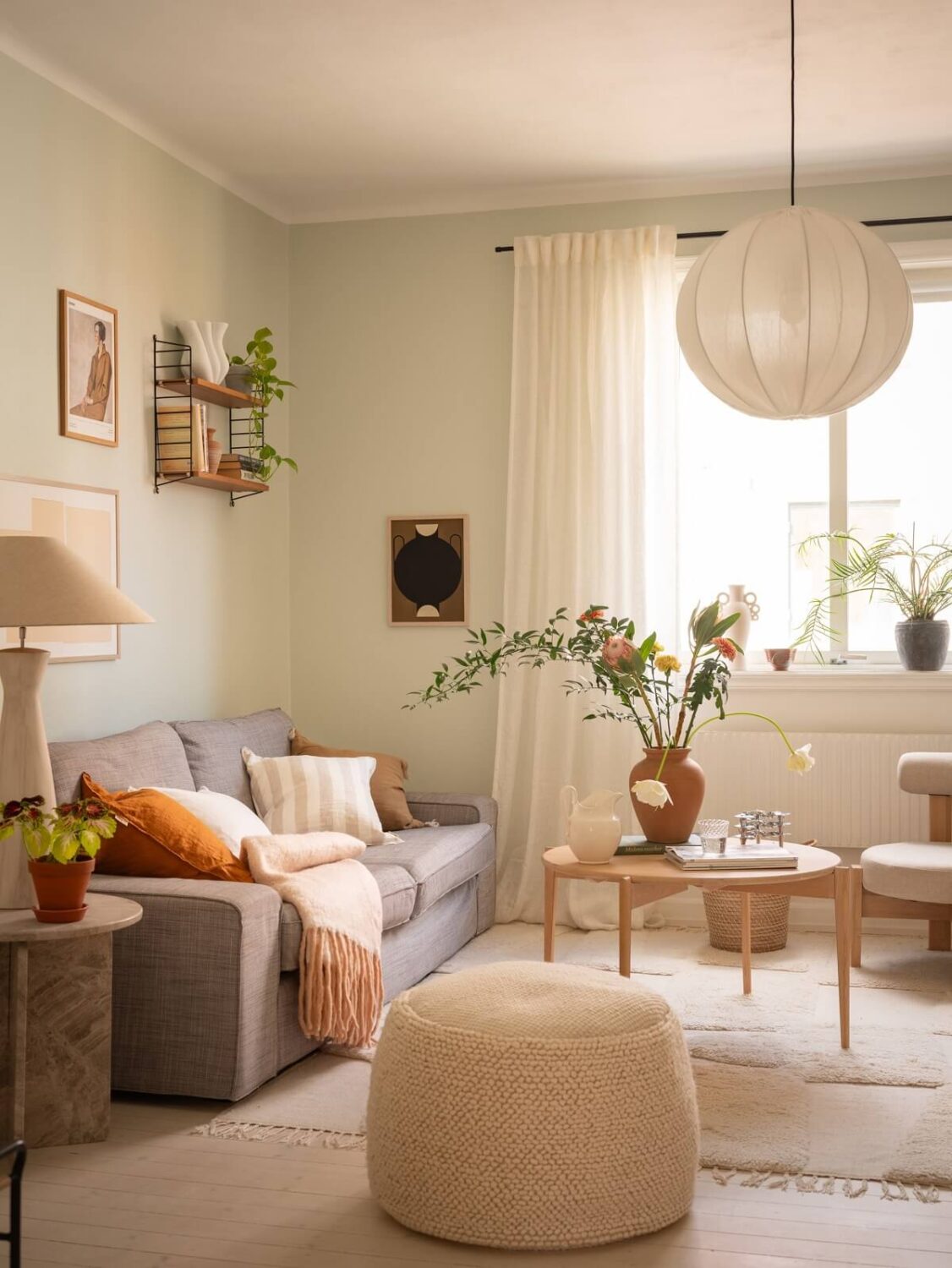 Calm Color Tones in a Light Scandinavian Studio Apartment 2 sitting area in serene studio apartment nordroom
