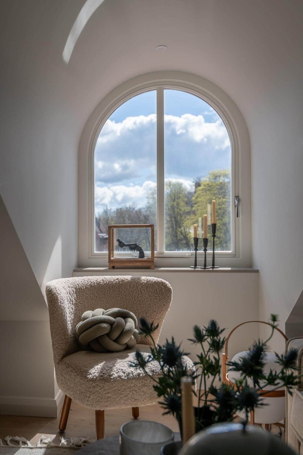 An Attic Studio Apartment with a Glass Room Divider 4 sitting room dormer window