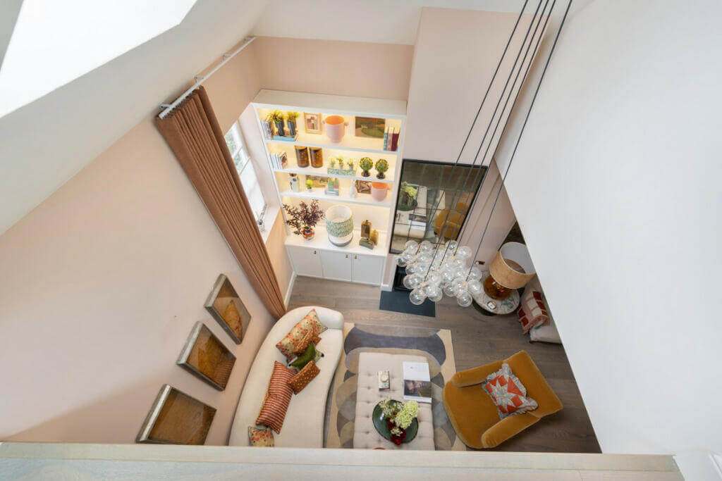 A Light London Maisonette in a Former Artist's Studio 3 sitting room from above