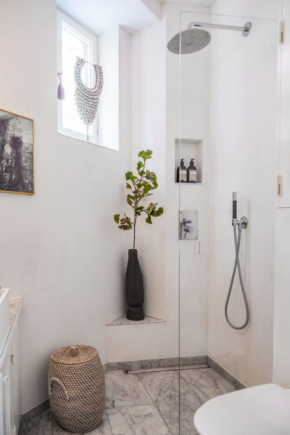 Period Details and Light Rooms in a Scandinavian Apartment 23 small white bathroom