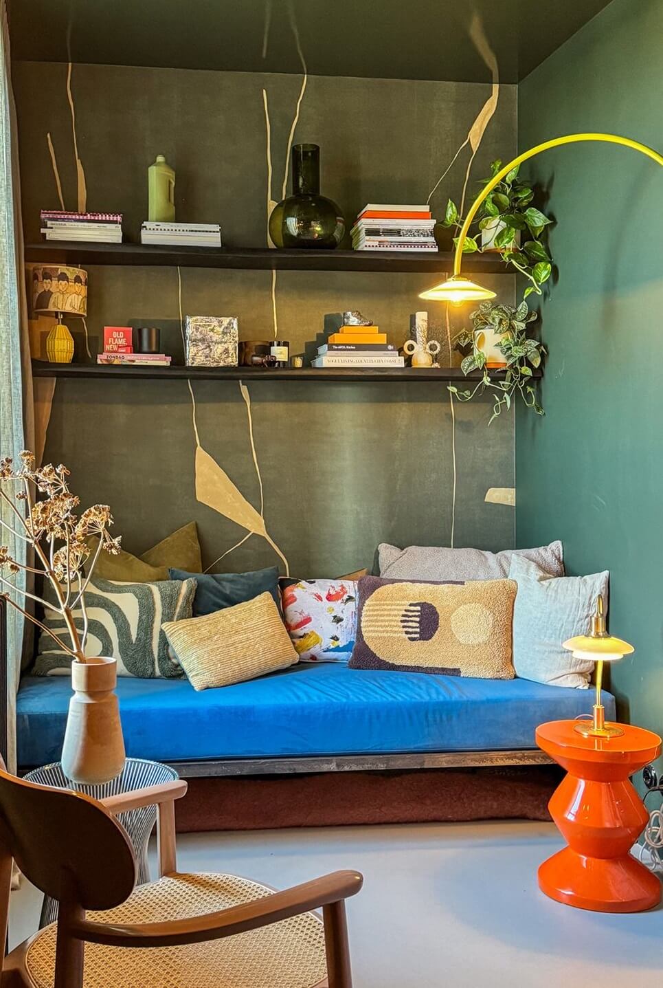 Color and Graphic Design in the Home of a Dutch Interior Stylist 36 spare bedroom with sofa bed