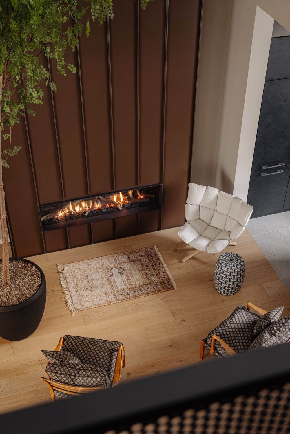 A Modern Garage Conversion in The Netherlands 14 view into sitting room