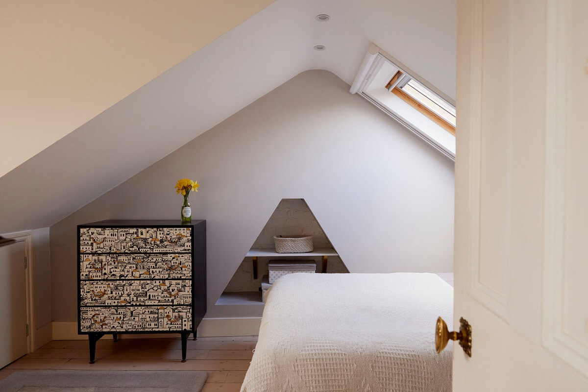 A London Maisonette with A Light Blue deVOL Kitchen 12 white attic bedroom