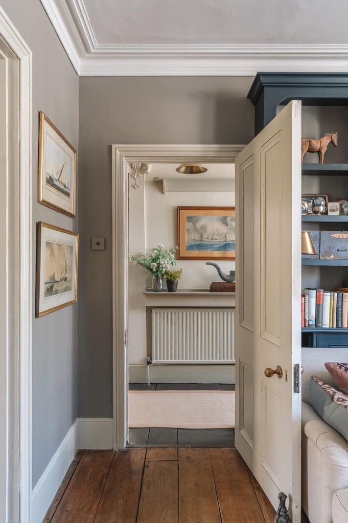 A Warm Muted Color Palette in a Victorian House 12 wooden floorboards