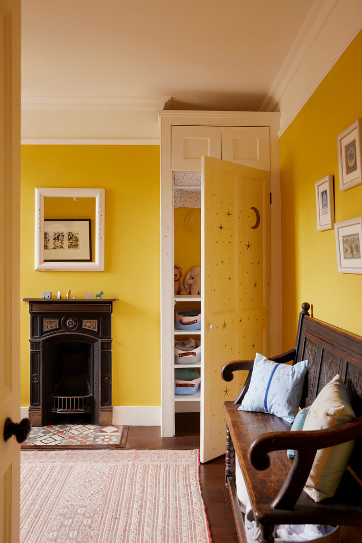 A London Maisonette with A Light Blue deVOL Kitchen 9 yellow children bedroom