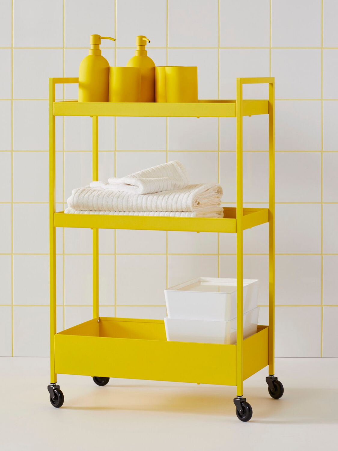 New IKEA Collection July 2024: Colorful and Bold 12 IKEA_NISSAFORS yellow rolling cabinet
