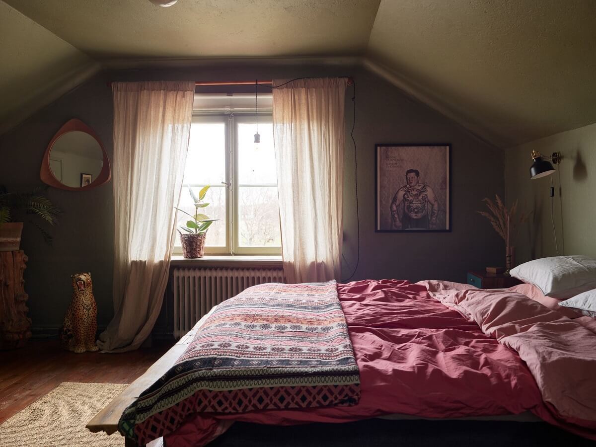 A Charming School Conversion in Sweden 22 attic bedroom