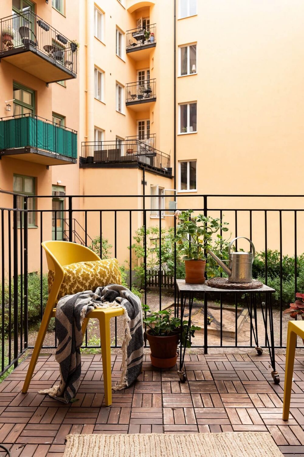 A Swedish Apartment with a Yellow Kitchen 20 balcony A Swedish Apartment with a Yellow Kitchen