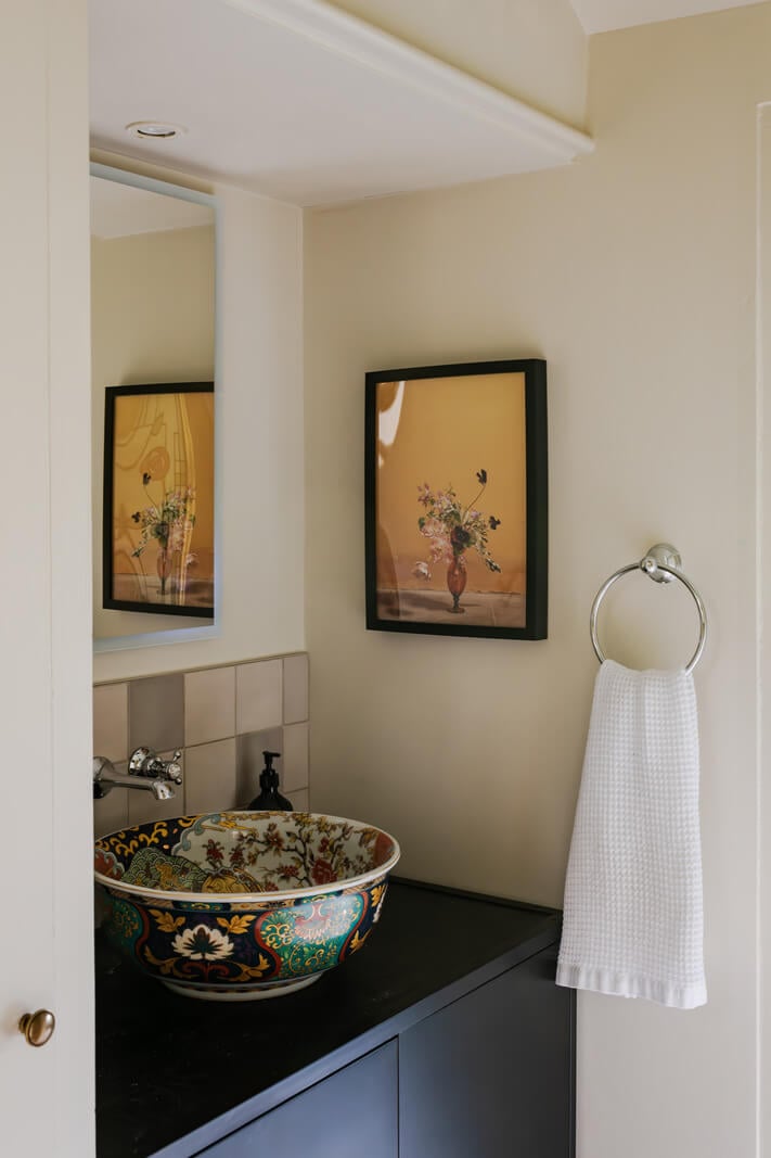 A Rich Color Palette in a Historic English Home 24 bathroom sink