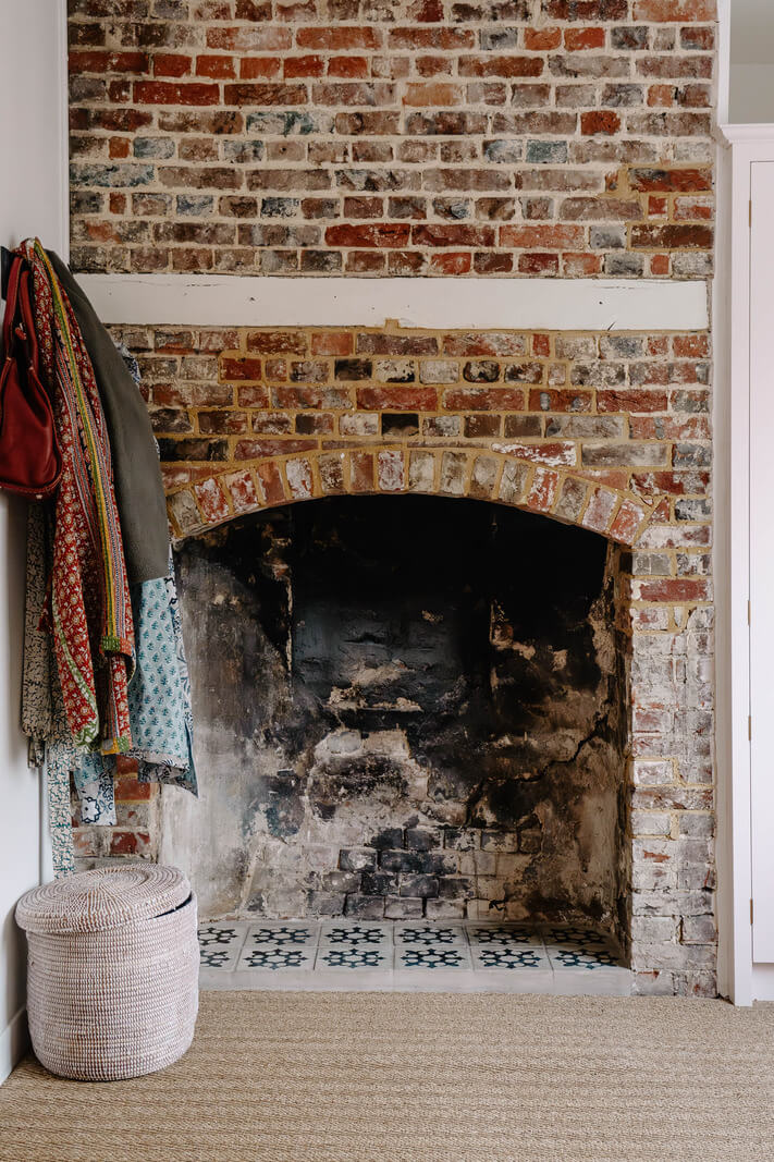 An 18th-Century Historic House with an Amazing Kitchen 15 bedroom brick fireplace