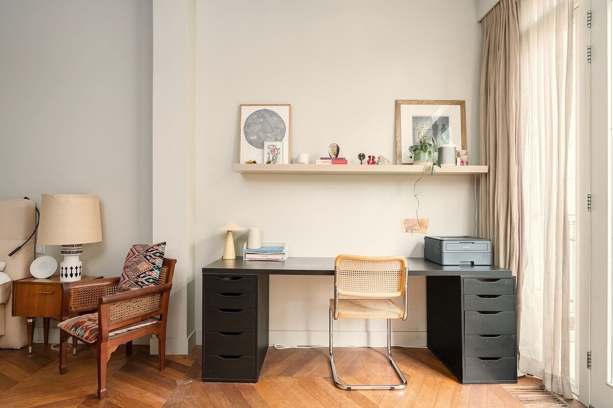 A Colorful Family Home with Open-Plan Spaces in Amsterdam 13 bedroom home office with ikea cabinets