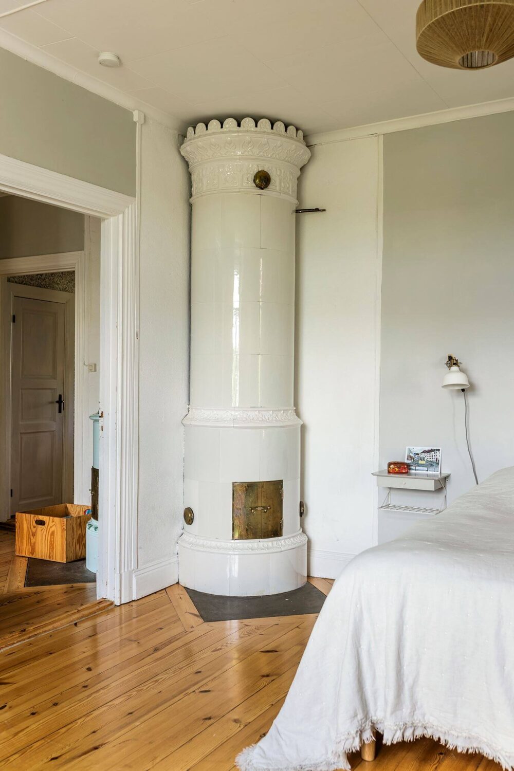 A Historic Swedish Country House with a Beautiful Garden 17 bedroom with tiled fireplace