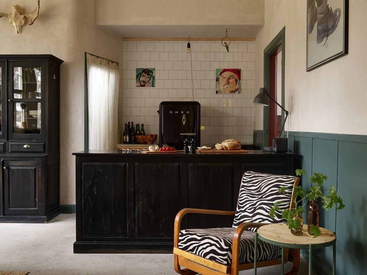 A Charming School Conversion in Sweden 6 black kitchen