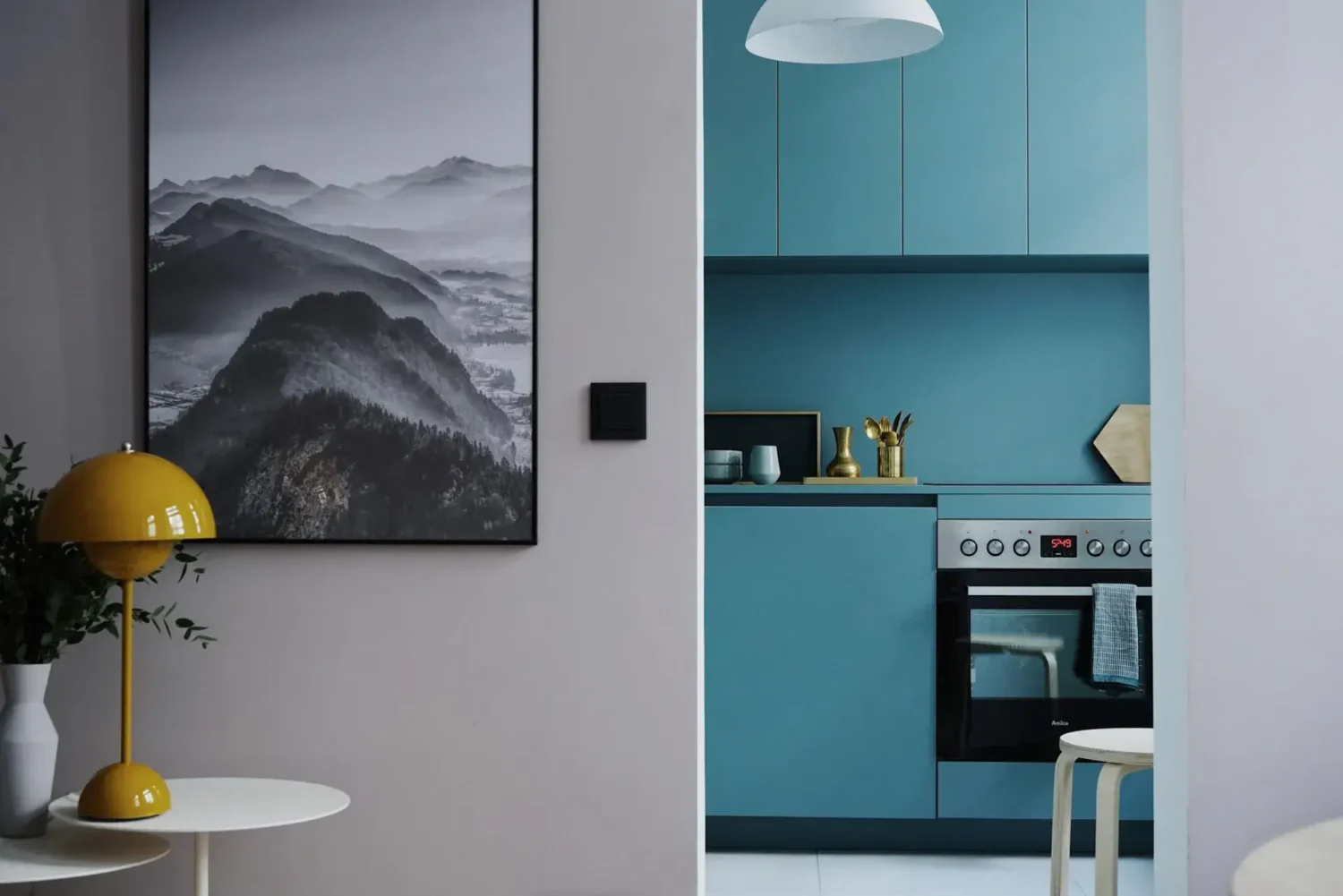 A Blue Kitchen in a Modern Design Apartment in Berlin 1 blue kitchen