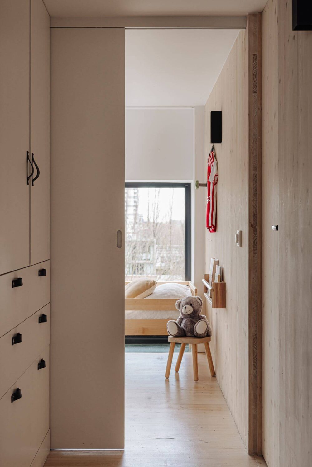 A Modern Loft-Style School Conversion in Amsterdam 19 built in wardrobes