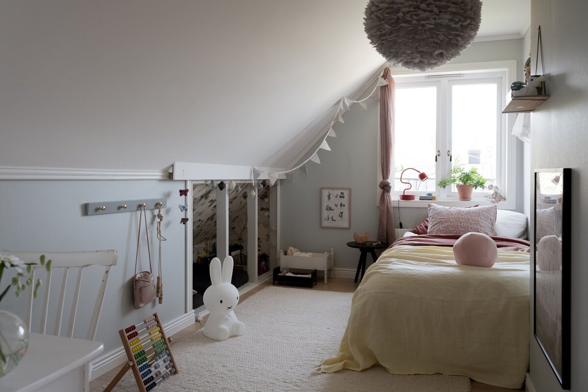 A Pink Swedish House with a Lovely Garden 19 childrens bedroom