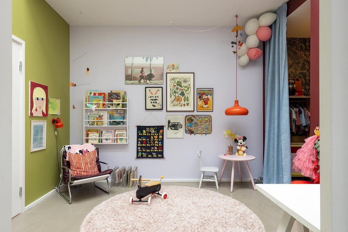 A Unique Basement Apartment in Stockholm 18 colorful kids bedroom