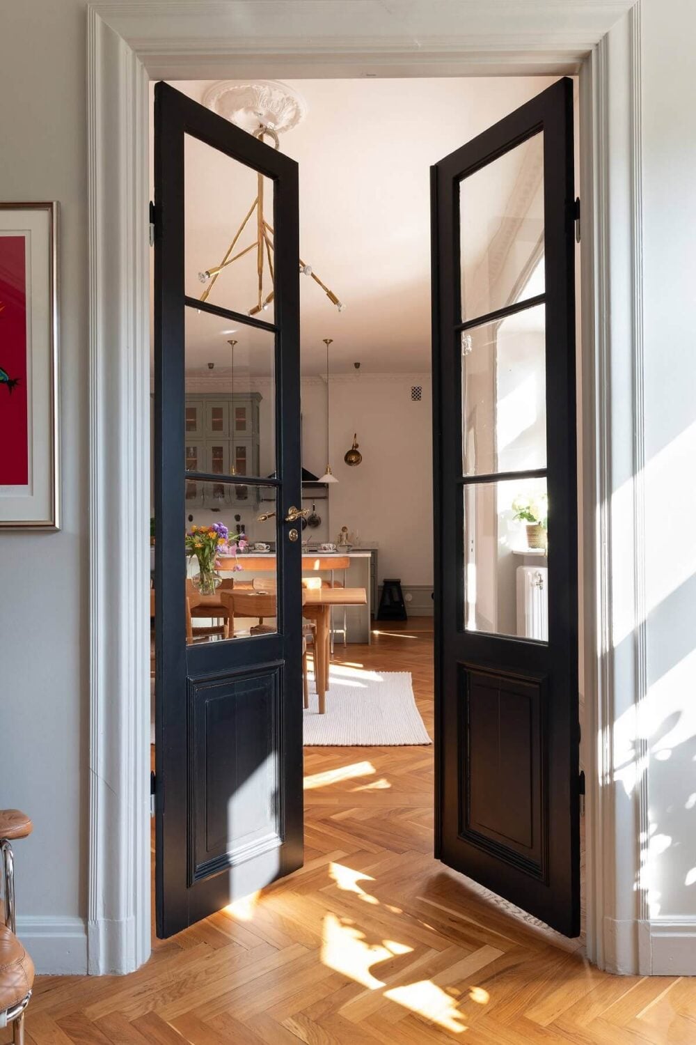 An Elegant Turn-of-the-Century Apartment in Stockholm 12 double glass wooden doors nordroom
