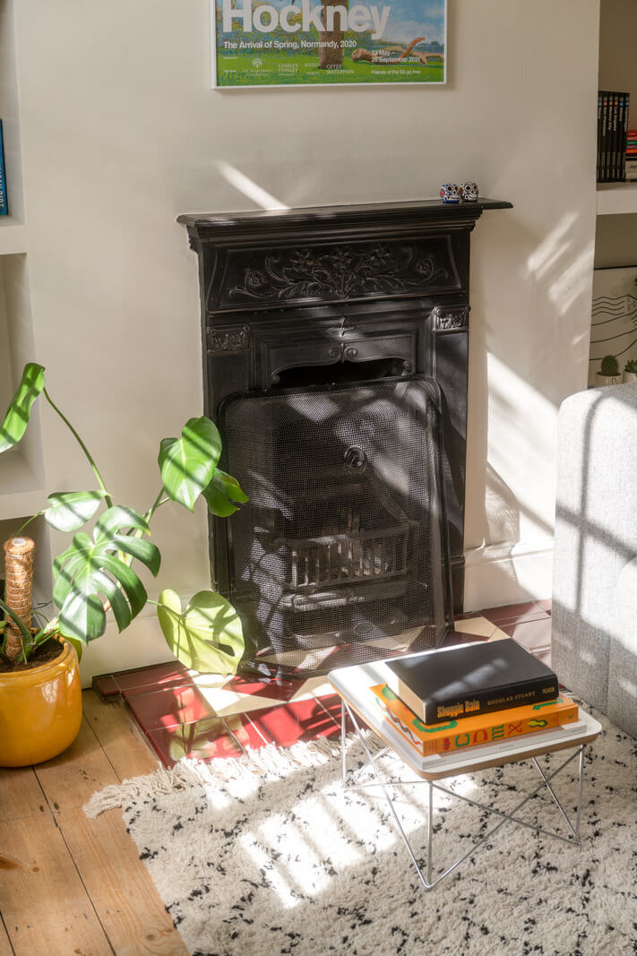 A Tiny Maisonette with Original Details in London 3 fireplace detail