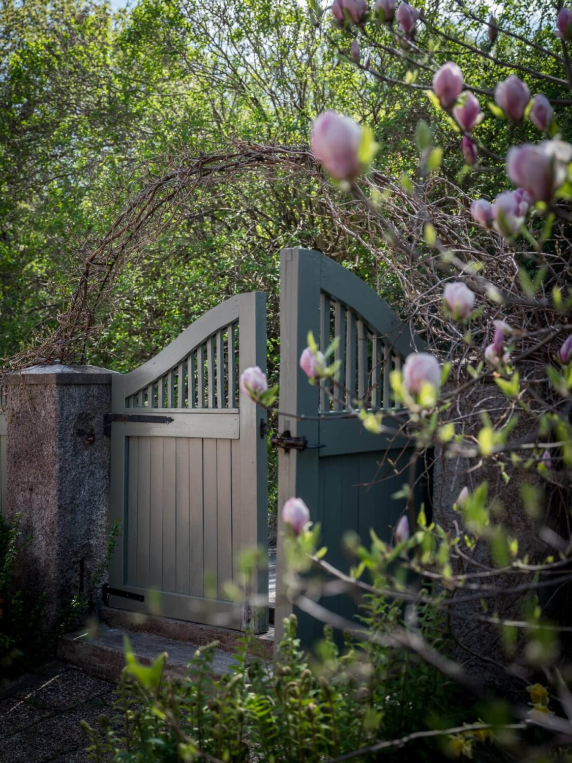 A Pink Swedish House with a Lovely Garden 25 garden gate