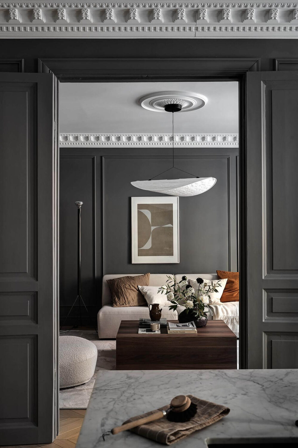 Boost Your Home's Value by Thousands with This Simple Paint Trick! 6 gray living room double wooden doors